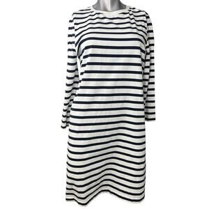 Boden Size Jersey T-Shirt Dress Long Sleeve DO718 12L Blue White Striped